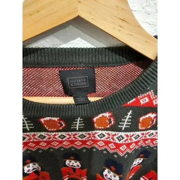 14th And Union Holiday Jacquard Trim Nutcracker Jacquard sz Large - Picture 2 of 3